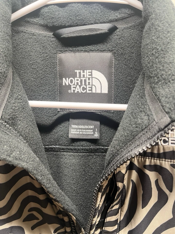 North Face подростков размер 12 Denali куртка Polartec полный молнии khumbu черный желтовато-коричневый новый - Изображение 4 из 4