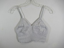 Alo Yoga Ribbed Longline Sports Bra Large Gray Wireless Pullover