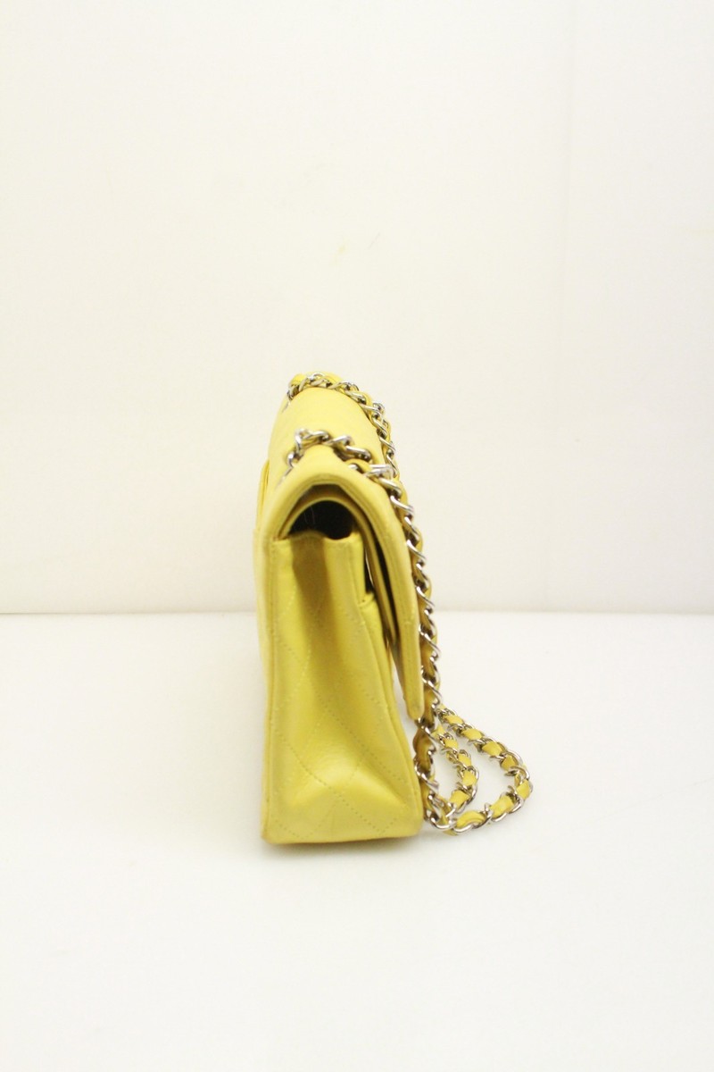 Chanel yellow medium classic double flap shoulder bag | eBay
