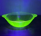 Vintage Uranium Anchor Hocking Princess Green Octagonal Depression Fruit Bowl