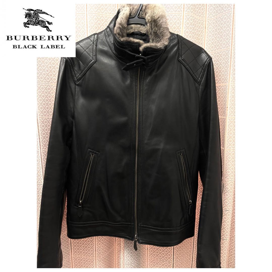 BURBERRY BLACK LABEL ブラックレザー M 楽天市場】バーバリー ブラックレーベル 羊革 シープスキン