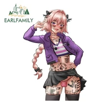 EARLFAMILY Tattoos Girls Anime Car Sticker Bumper Artistic Rearview Mirror Decal