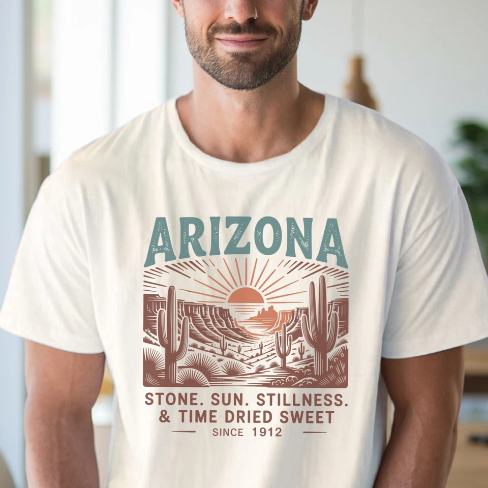 Camiseta gráfica del desierto de Arizona paisaje de cactus puesta de sol escena de la naturaleza anuncio del suroeste Foto 4 de 4