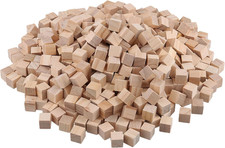 1000 PCS Square Wood Blocks, Wooden Cubes, Unfinished Small Craft Wood Cubes for