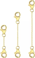 3 Pack 14K Gold Necklace Extender Chain w/ Lobster for Necklaces Bracelet Anklet