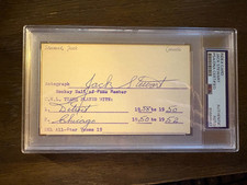 Jack Stewart Detroit Red Wings HOF signed autographed Hockey 3x5 index card PSA