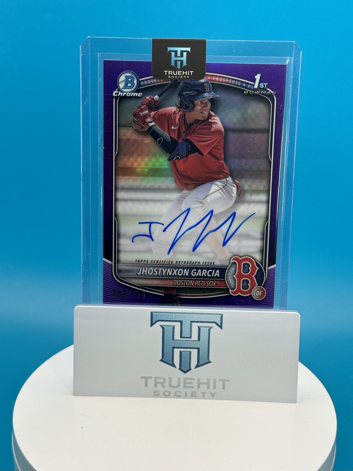 JHOSTYNXON GARCIA 2025 BOWMAN 1ST AUTOGRAPH PURPLE CHROME AUTO /250