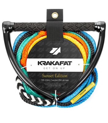 75 ft Water Ski/Tube Rope with 13 in EVA Grip Handle | Adjustable for 1-2 Riders