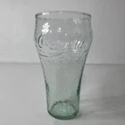 Vintage 16 oz Coca-Cola Glass Pebbled Dimpled Textured Green Coke Cup