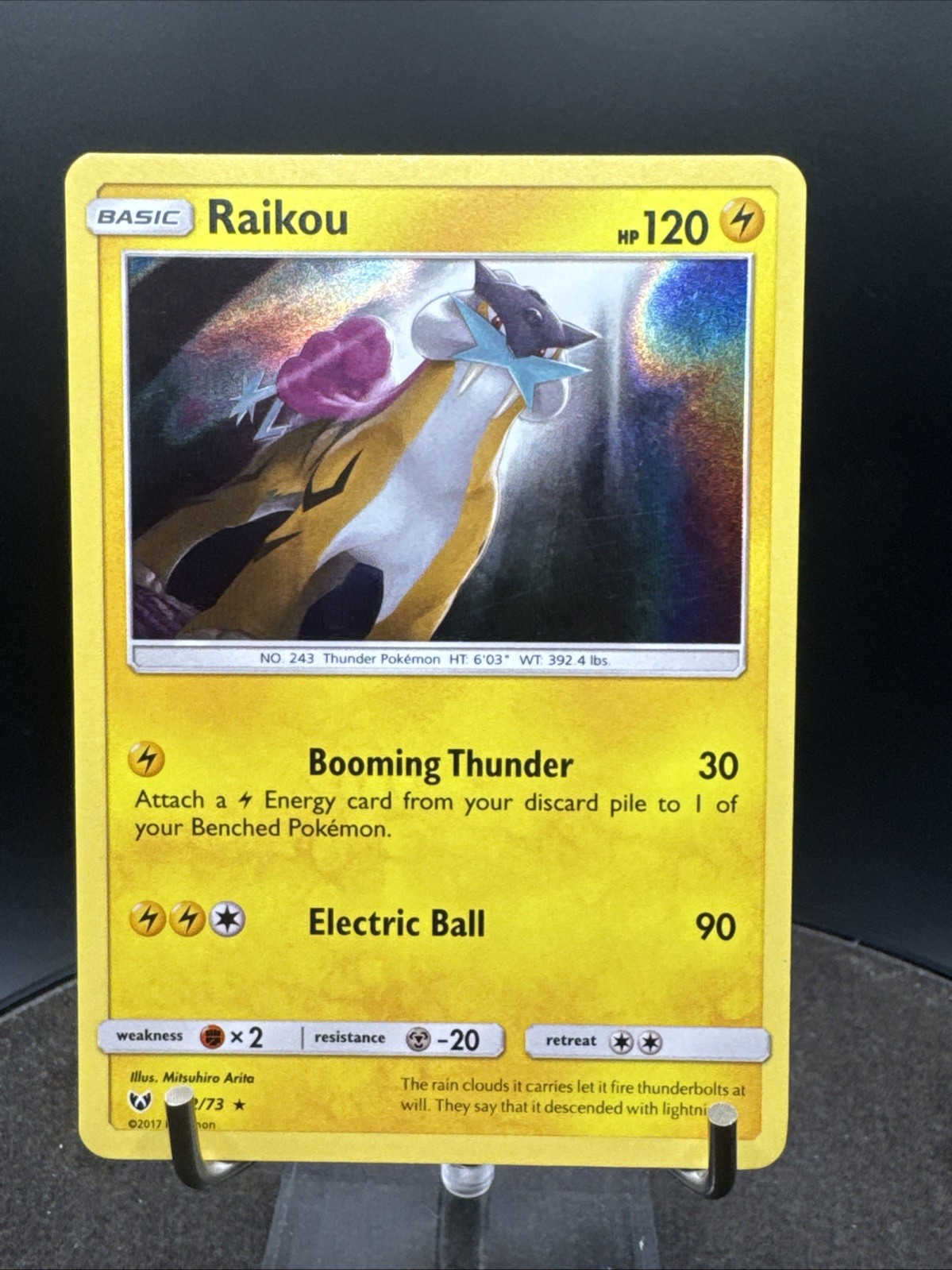 2017 Shining Legends Holo 32/73 Raikou Pokemon Card