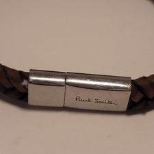 Brown Two-tone Paul Smith Braided Leather Bracelet Rare  