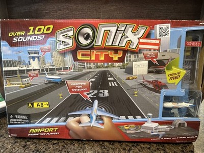 RARE New Sonix City Airport Micro Plane Interactive Playset w +100 Sounds 95005
