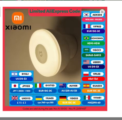 Xiaomi Mijia Night Light 3 Smart LED Motion Sensor USB-C Magnetic Base