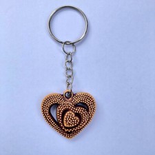Wooden Heart Key Tag Carvings Home Decor Key Chain All Three Intertwined New