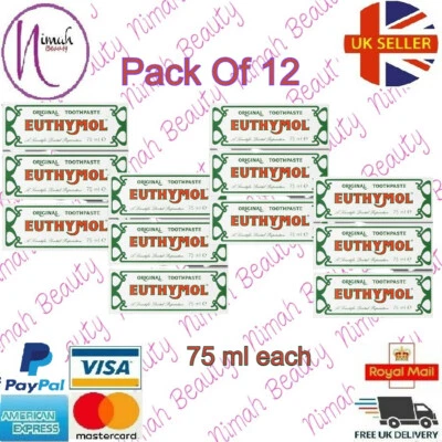 12 x Euthymol Original Toothpaste 75ml