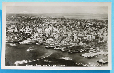 Old RPPC postcard SEATTLE, WASHINGTON, AND CASCADE MOUNTAINS