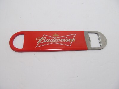 Budweiser King of Beers 7'' Flat Stainless Steel Beer Bottle Opener