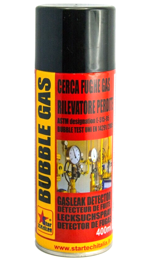Cerca fughe gas compressi rilevatore perdite - BUBBLE-GAS spray 400 ml OMOLOGATO