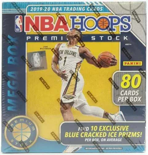 2019-20 Panini Hoops Premium Stock Basketball Mega Box (Blue Prizms)