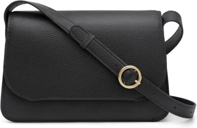 Kattee Leather Crossbody Bags for Women Trendy, Designer Ladies Black 