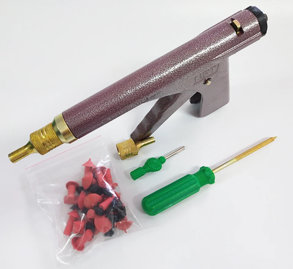 US Universal Car Tire Plugger Puncture Repair Tool Mushroom Plugs Vacuum Gun Kit - Image 4 of 4