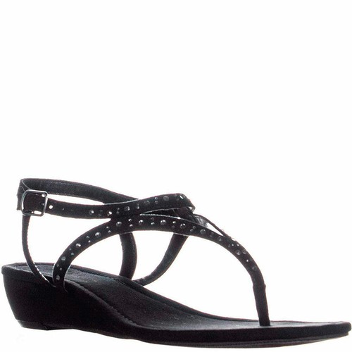 style and co black wedge sandals