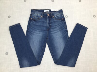 NEW Loft High Waist Skinny Medium Wash Blue Denim Jeans Slim Pocket Sz 24/00 NWT