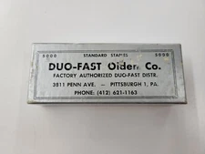 Vintage Duo-fast Olden Co. Box Of Standard Staples. Pittsburgh, PA USA