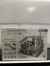 ROKR 3D-Marble Night City Marble Run LGA01 Gears/Steel Balls Wood Puzzle Sealed