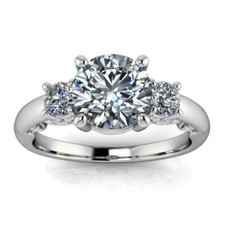 Round Cut 2.50Ct Diamond White Gold Finish Engagement Ring Simulated in Size 6.5