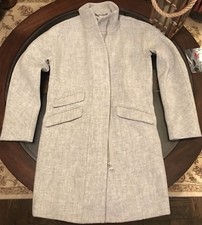 J.crew Womens Luxury Italian Wool Stand Collar Coat Heather Gray Color Sz 6 New
