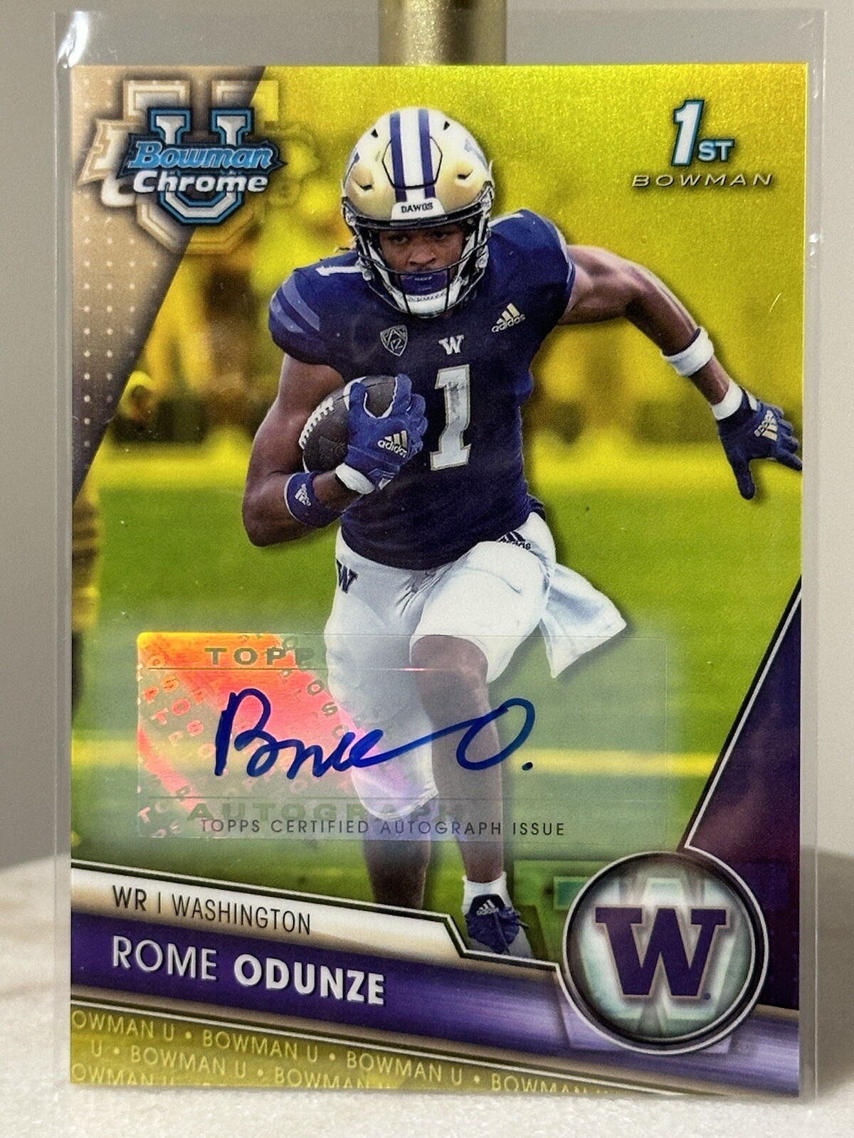 2023 ROME ODUNZE Bowman U Chrome 1st AUTO Yellow Refractor /75 🔥