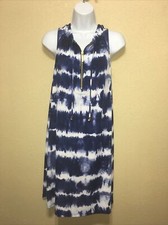 Michael Kors Stretch Dress ZIP FRONT TRUE NAVY Size M NEW $110 