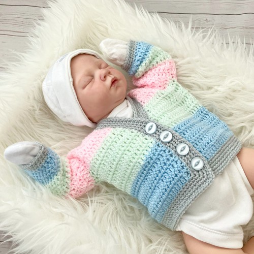 Cárdigan Patrón Crochet para Bebés - Bebé - 3 Tallas - CP497 - Imagen 4 de 9