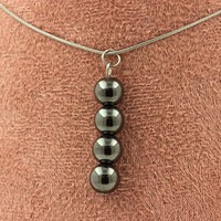 Halskette 4 Perlen HäMatit 8 Mm. Kette Stahl Inoxydable. Halskette Damen, Hom
