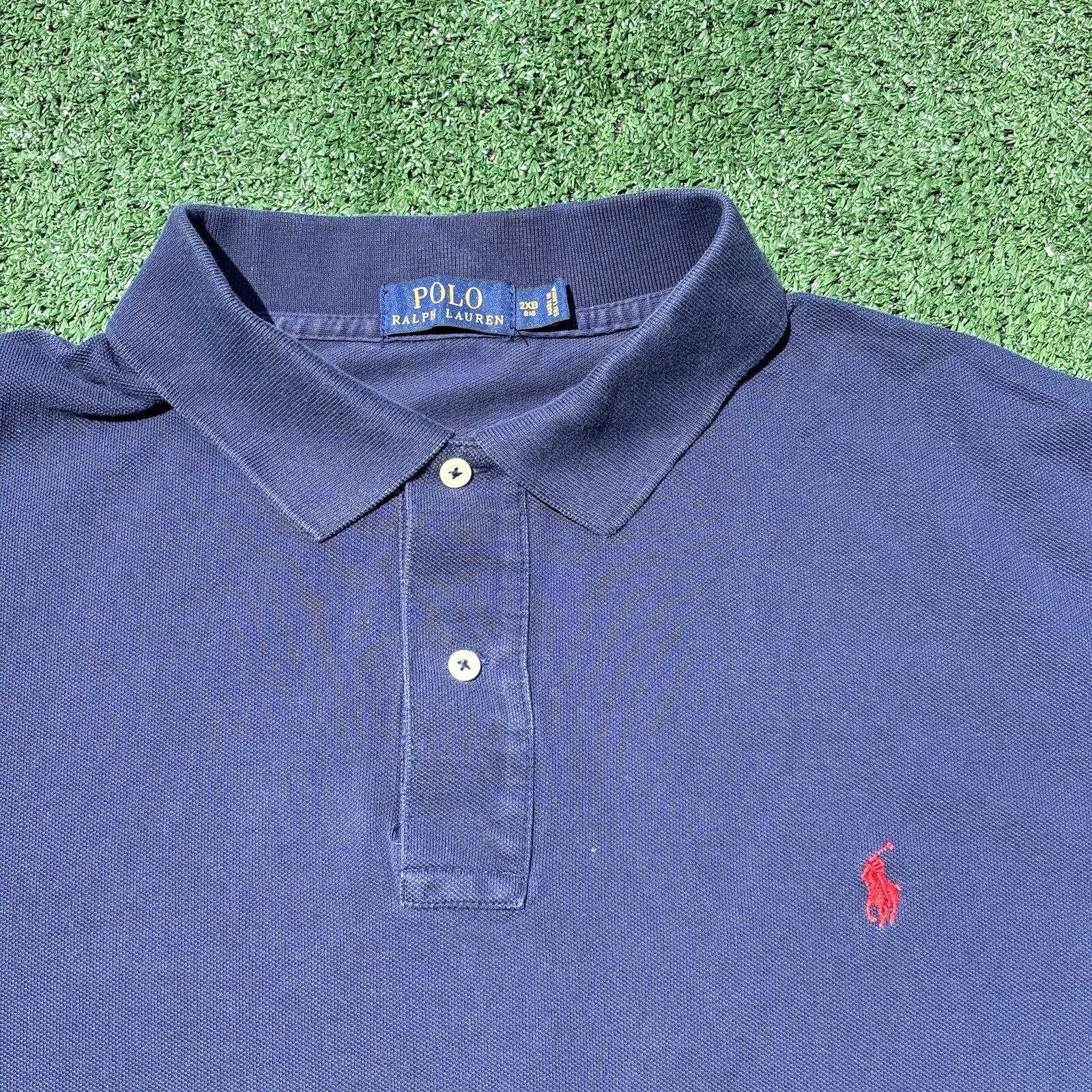Polo Ralph Lauren da uomo blu 2XB rosso pony casual manica corta