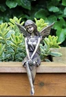 bronze sitting Garden Ornament Magical Large Fairy Angel Cherub Figurine wings