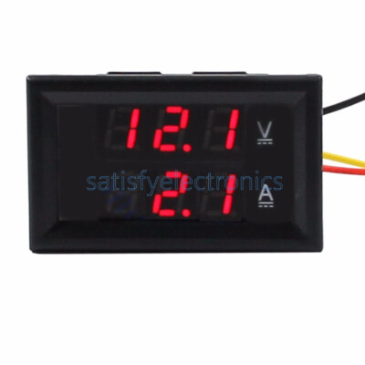 DC 4.5-30V 0-50A Dual LED Digital Volt meter Ammeter Voltage AMP Power Meter 12V