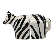 Zebra Ceramic Salt & Pepper Shakers Set White & Black