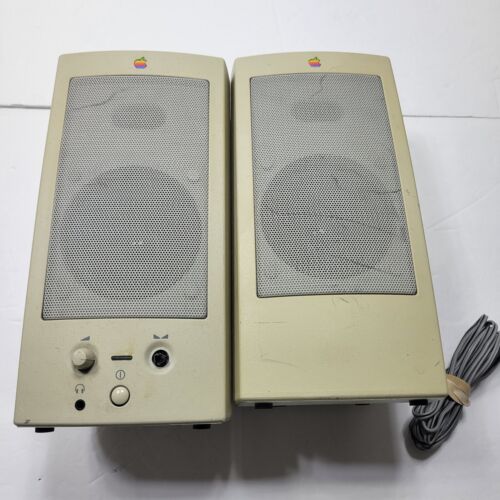 Haut-parleurs vintage Apple Design M6082. Aucune alimentation électrique VENDUE TELLE QUELLE. - Photo 1/9