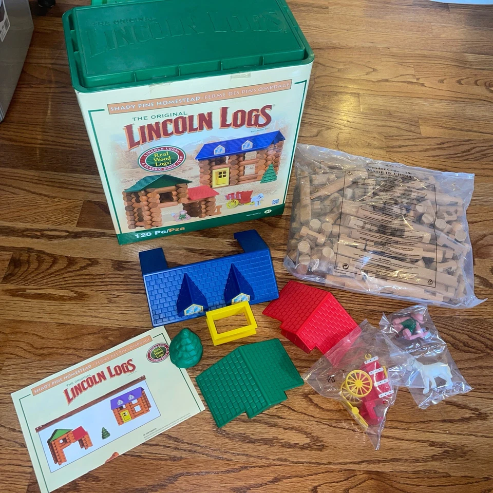 Nuevo en caja Lincoln Troncos Pino Sombreado Casa Construcción Set 120 Piezas Edad 3+ Foto 3 de 4