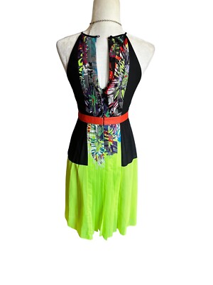 BCBGMaxazaria Women's Gorgeous Black & Neon Green Pleated Dress - NWOT size 0 | eBay BCBGMaxazaria Women's Gorgeous Black & Neon Green Pleated Dress - NWOT size 0 | eBay