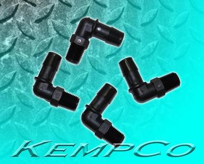 (4) 1/4'' NPT Male x 1/2'' Hose-Barb Elbow Adapter Fittings Black Nylon Auto Boat