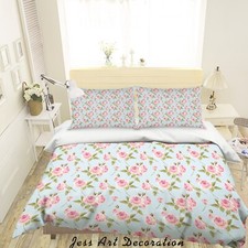 3D Floral Art Pattern Blue Quilt Cover Set Duvet Cover Bedding Pillowcases