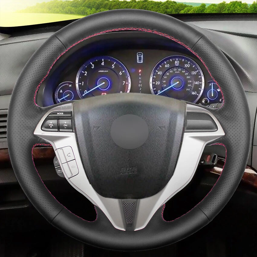 Cubierta de volante de cuero para Honda Crosstour Accord 8 cupé 2010 2011 2012 Foto 2 de 4