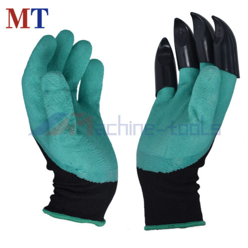 4 Claws Garden Genie Gloves Gardening Digging Planting Pruning Tools Lawn Care