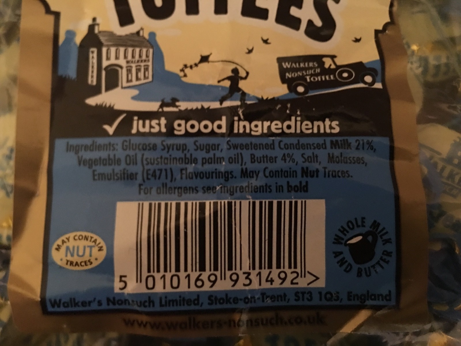 WALKERS ENGLISH CREAMY TOFFEE OLD FASHIONED RETRO SWEETS PICK & MIX