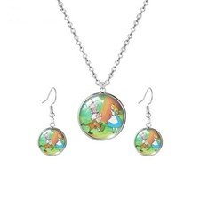 "Alice  Wonderland" Handmade Jewelry Set with Alice  Mad Hatter