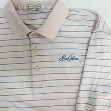 PETER MILLAR Sea Island Golf Club Striped Polo Shirt L