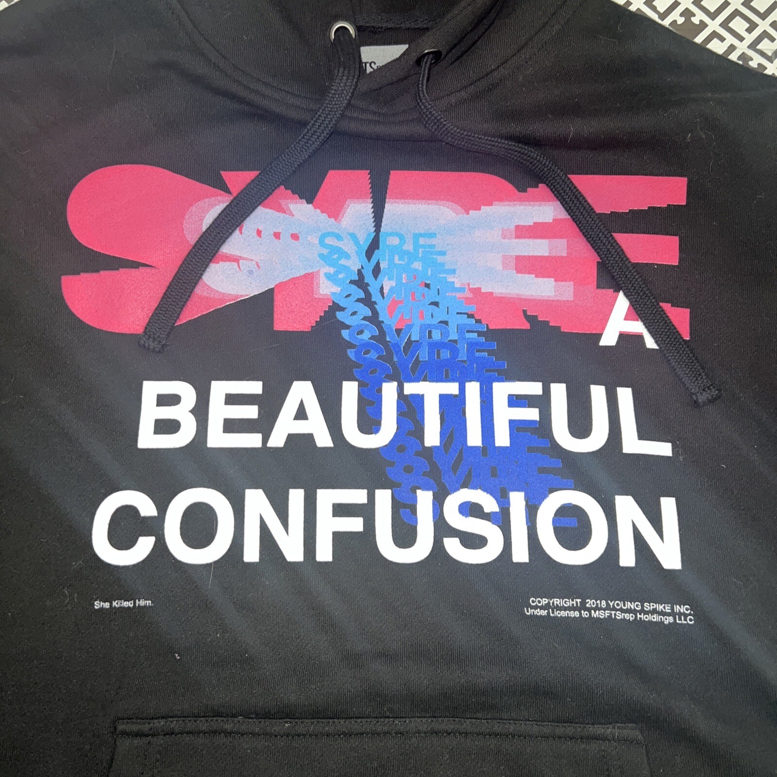MSFTS Jaden Smith Mens M Syre A Beautiful Confusion Solid Black L/S Hoodie image 2